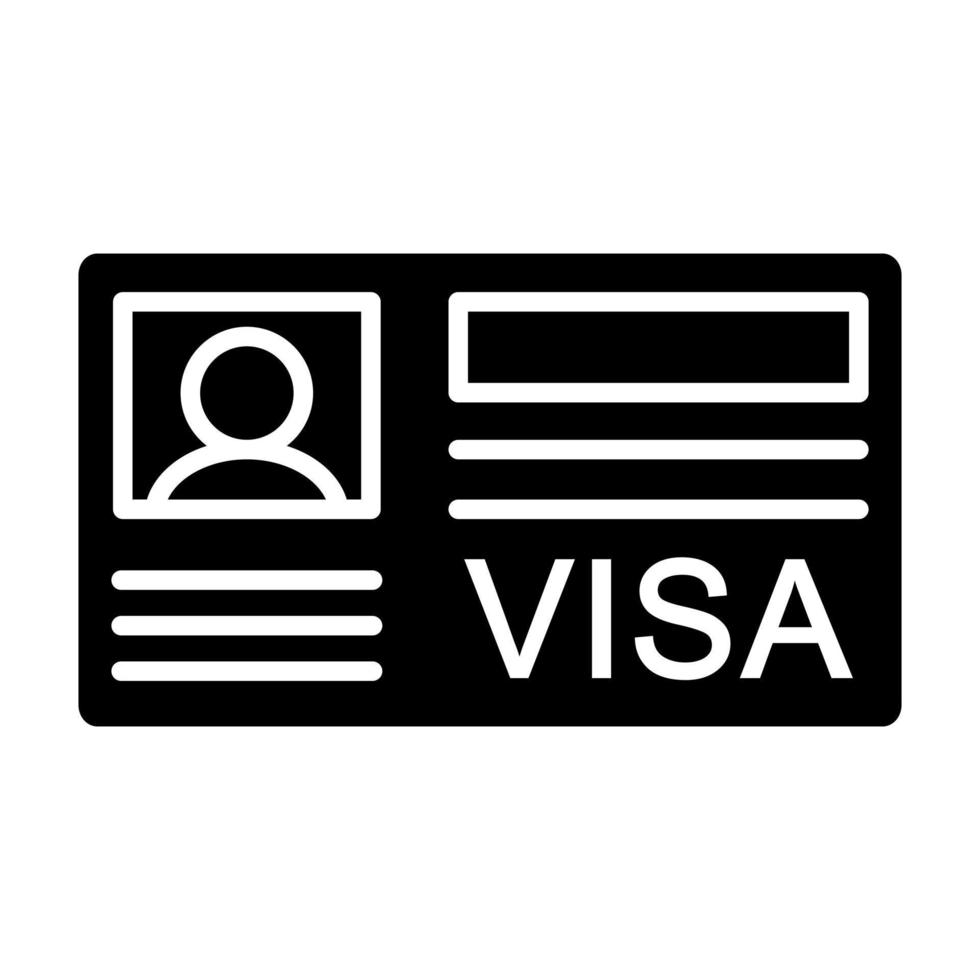 icono de glifo de visa vector