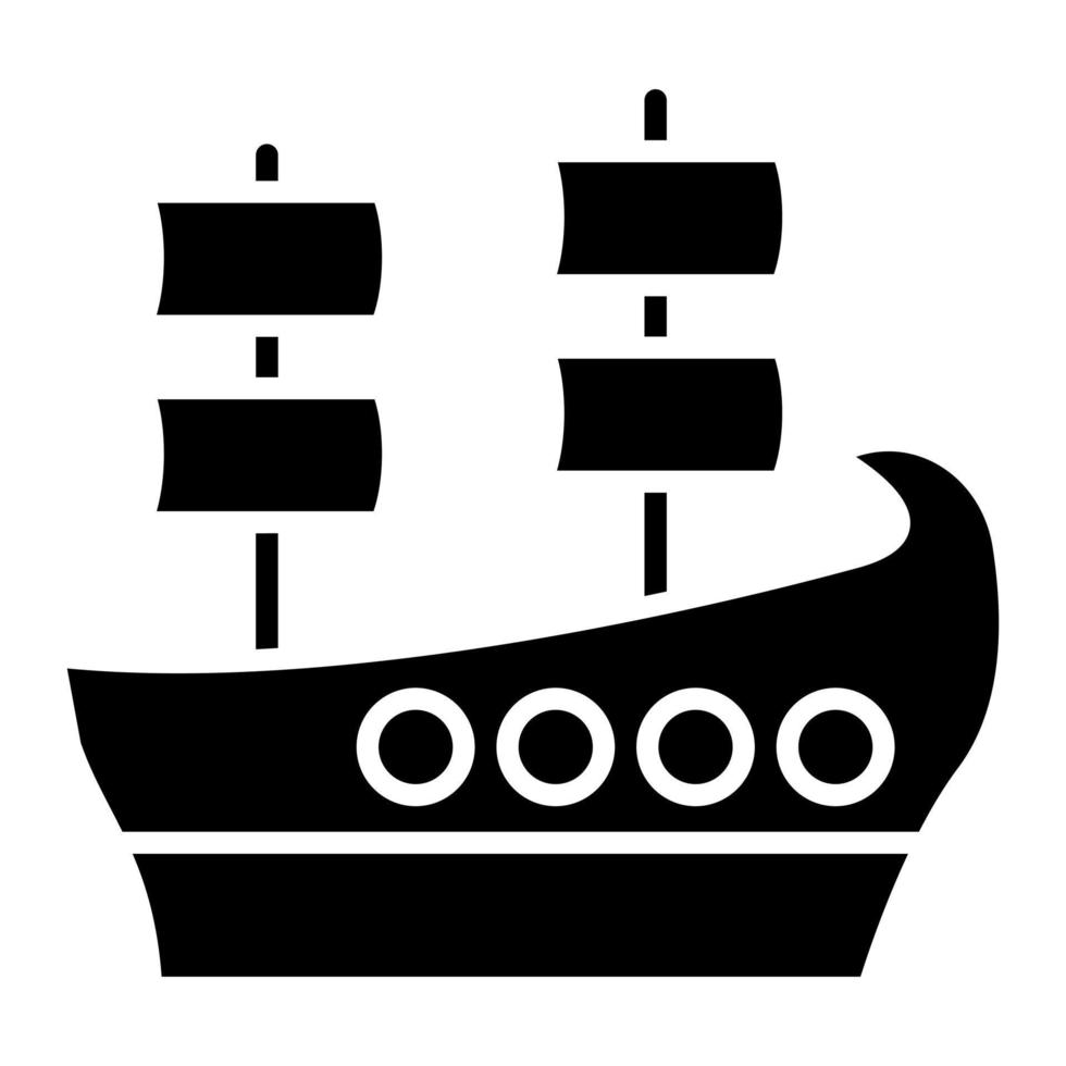 icono de glifo de galeón vector