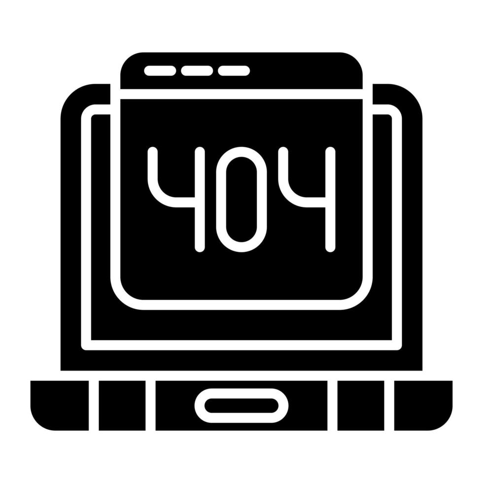 404 Error Glyph Icon vector