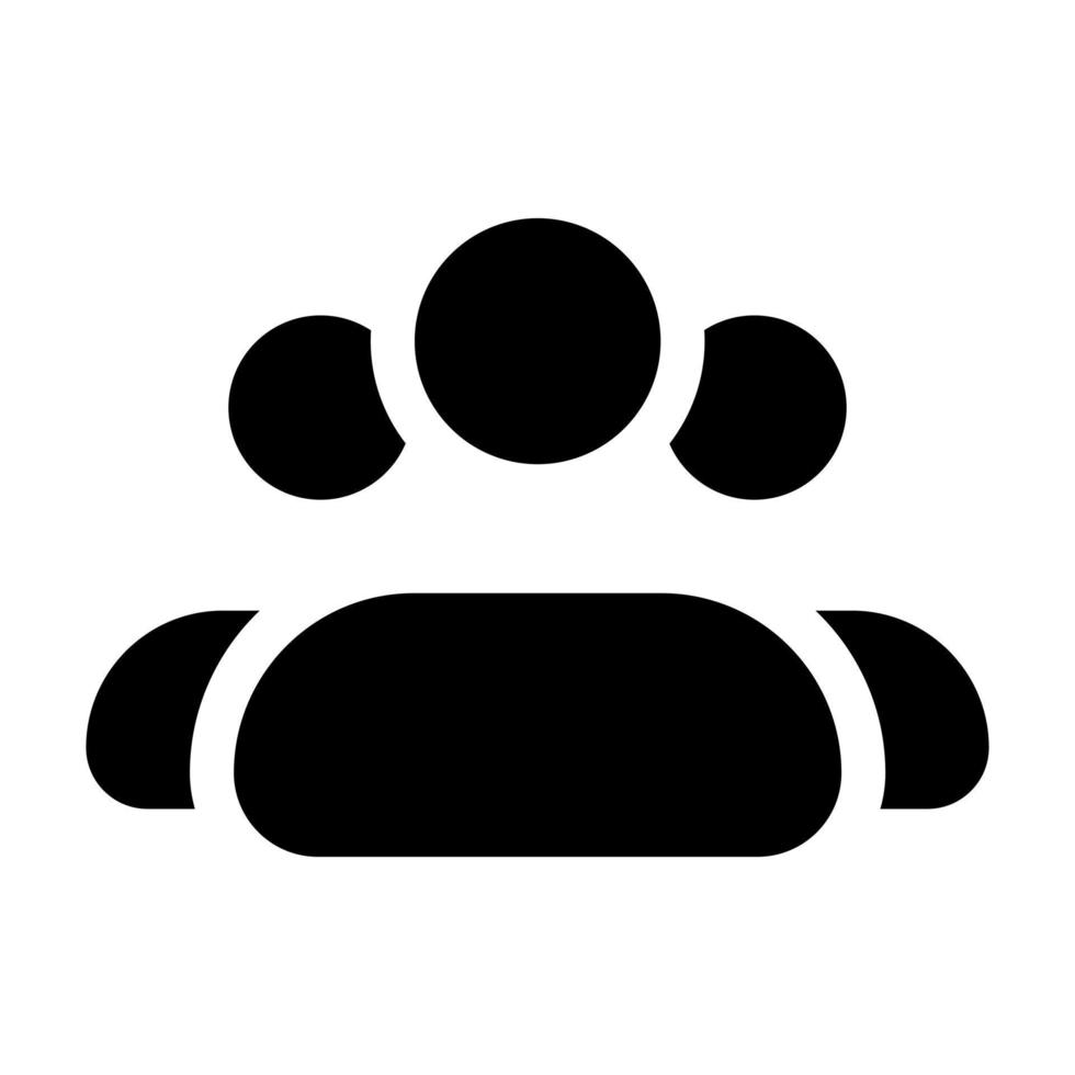 Three User Glyph Icon vector