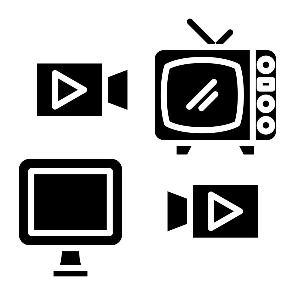 icono de glifo de medios masivos vector