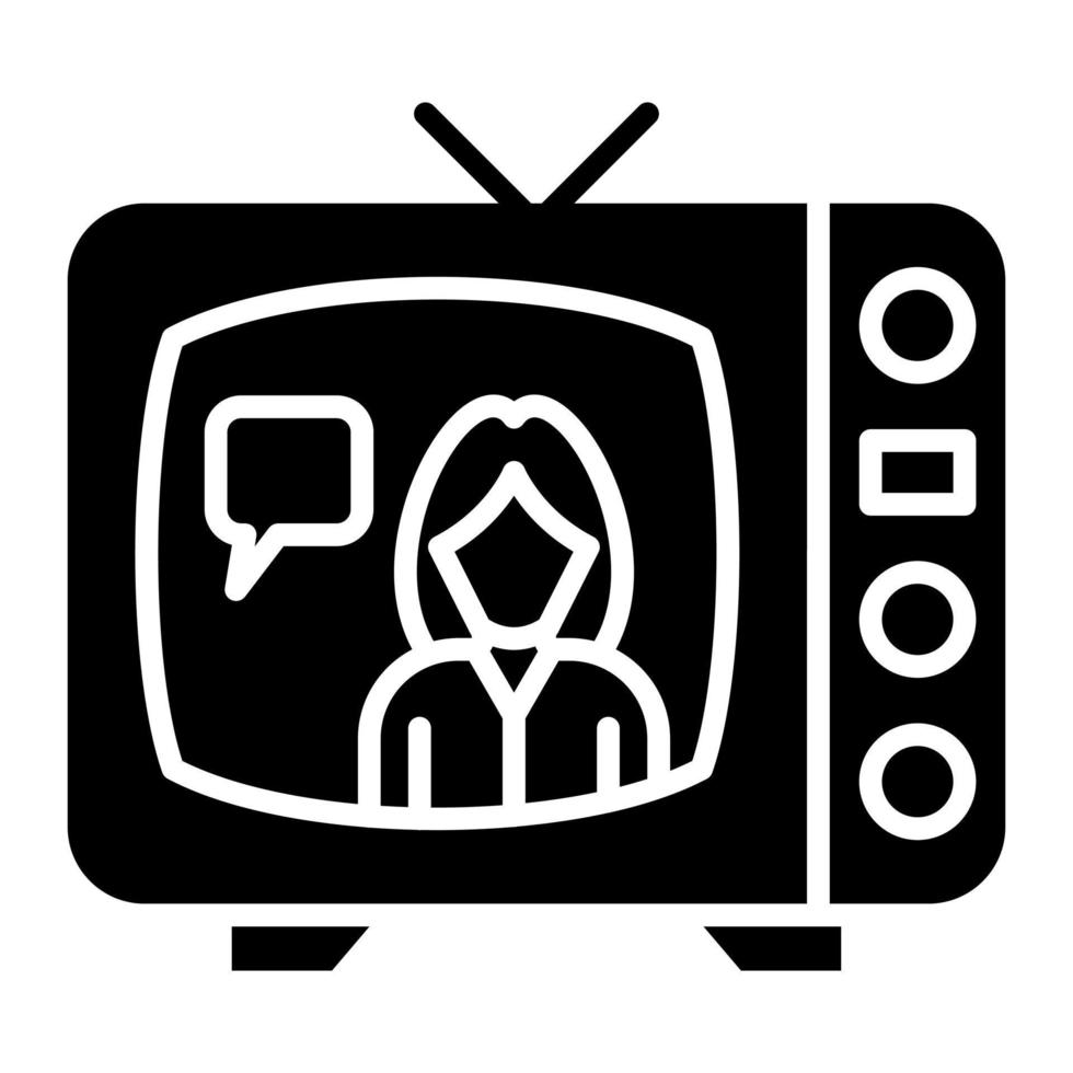 Talk Show Glyph Icon vector