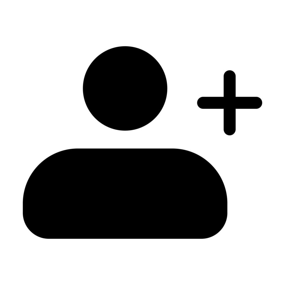 Add User Glyph Icon vector