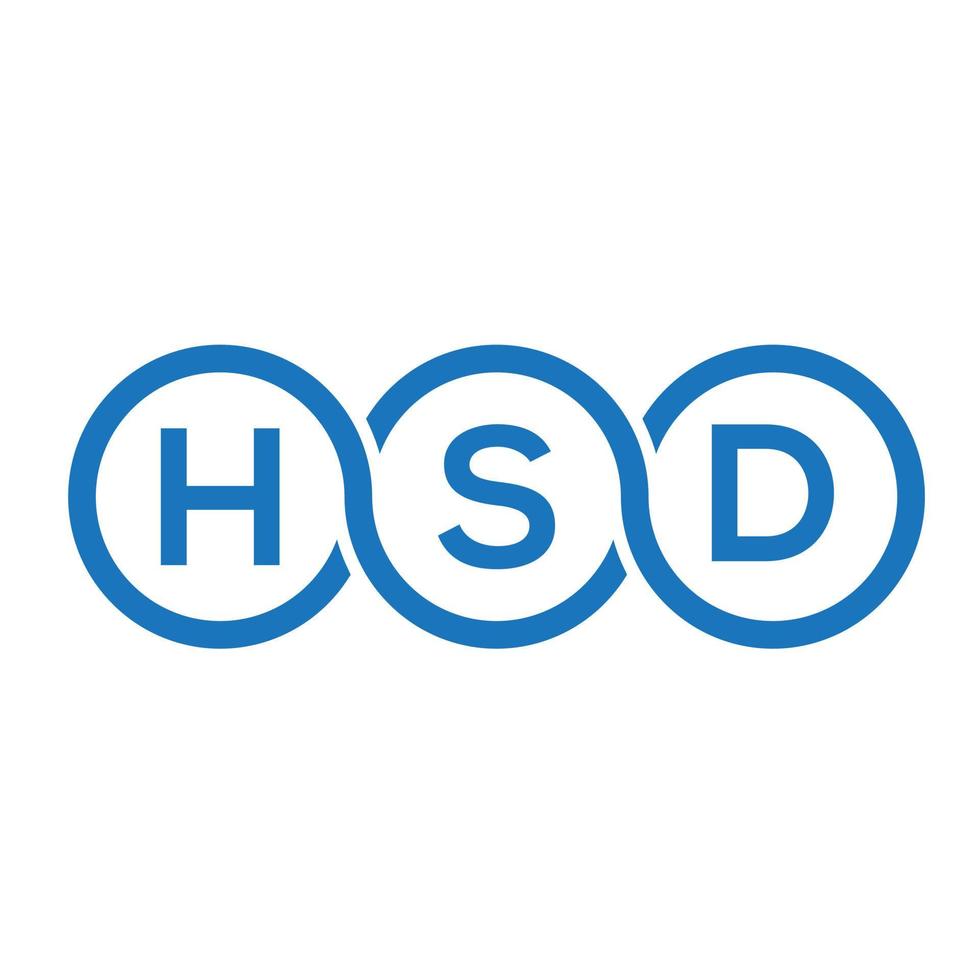 diseño de logotipo de letra hsd sobre fondo blanco. concepto de logotipo de letra de iniciales creativas hsd. diseño de carta hsd. vector
