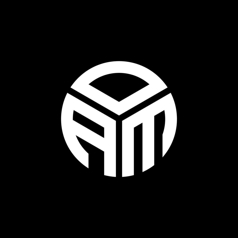 diseño de logotipo de letra oam sobre fondo negro. concepto de logotipo de letra de iniciales creativas de oam. diseño de letras oam. vector