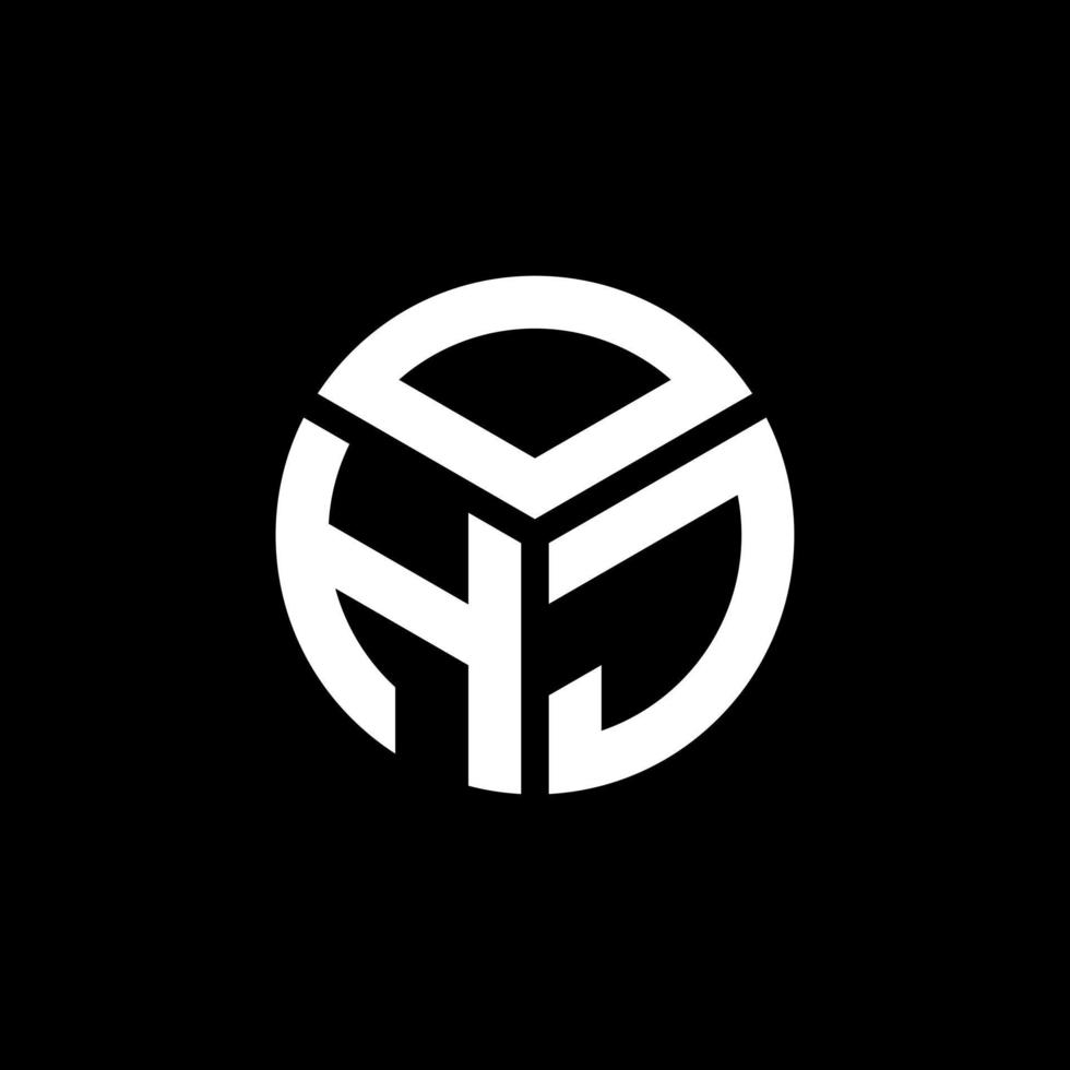 OHJ letter logo design on black background. OHJ creative initials letter logo concept. OHJ letter design. vector