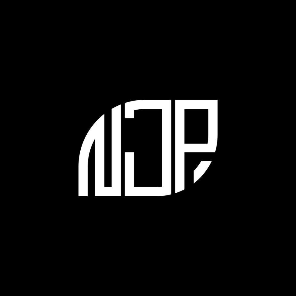 NJP letter logo design on BLACK background. NJP creative initials letter logo concept. NJP letter design. vector