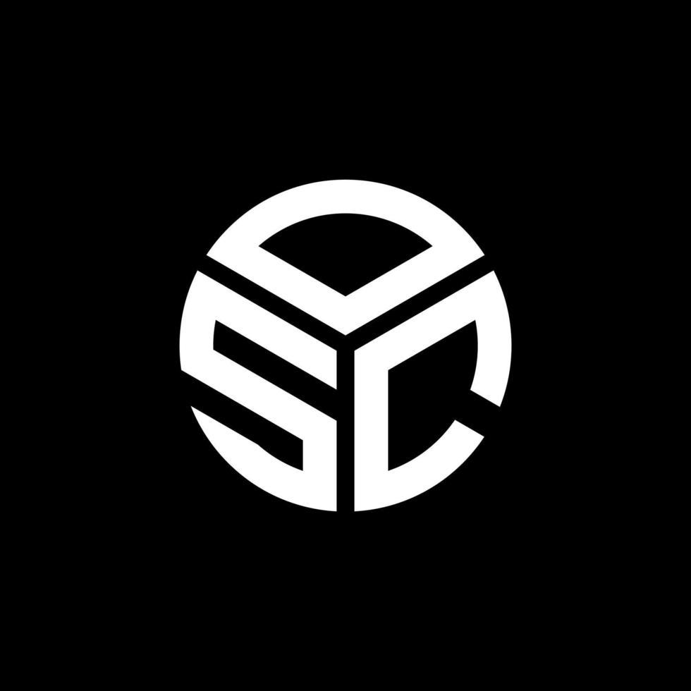 OSC letter logo design on black background. OSC creative initials letter logo concept. OSC letter design. vector