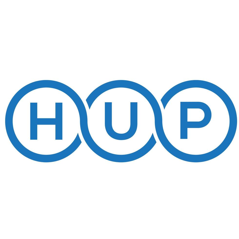 diseño de logotipo de letra hup sobre fondo blanco. concepto creativo del logotipo de la letra de las iniciales. diseño de letra hup. vector