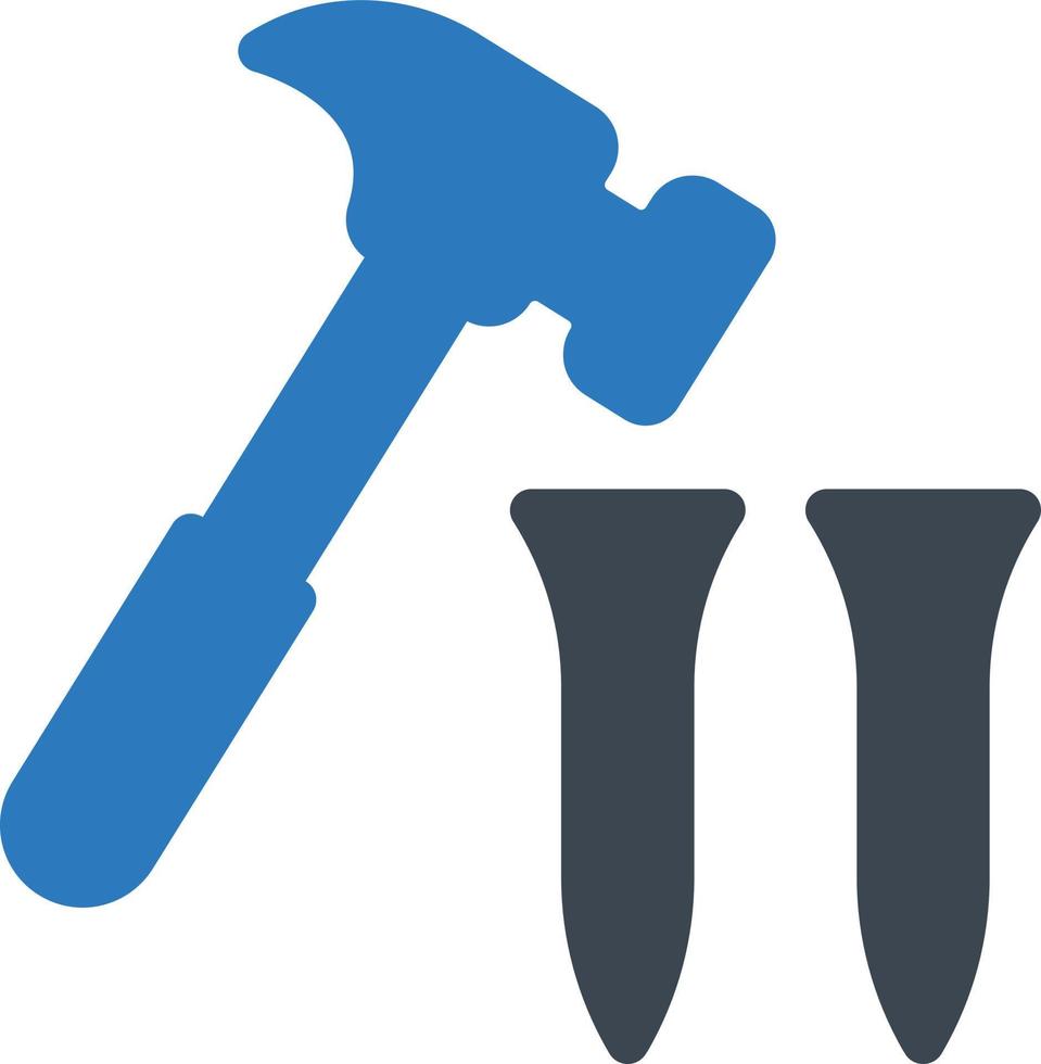 ilustración de vector de clavo de martillo en un fondo. símbolos de calidad premium. iconos vectoriales para concepto y diseño gráfico.
