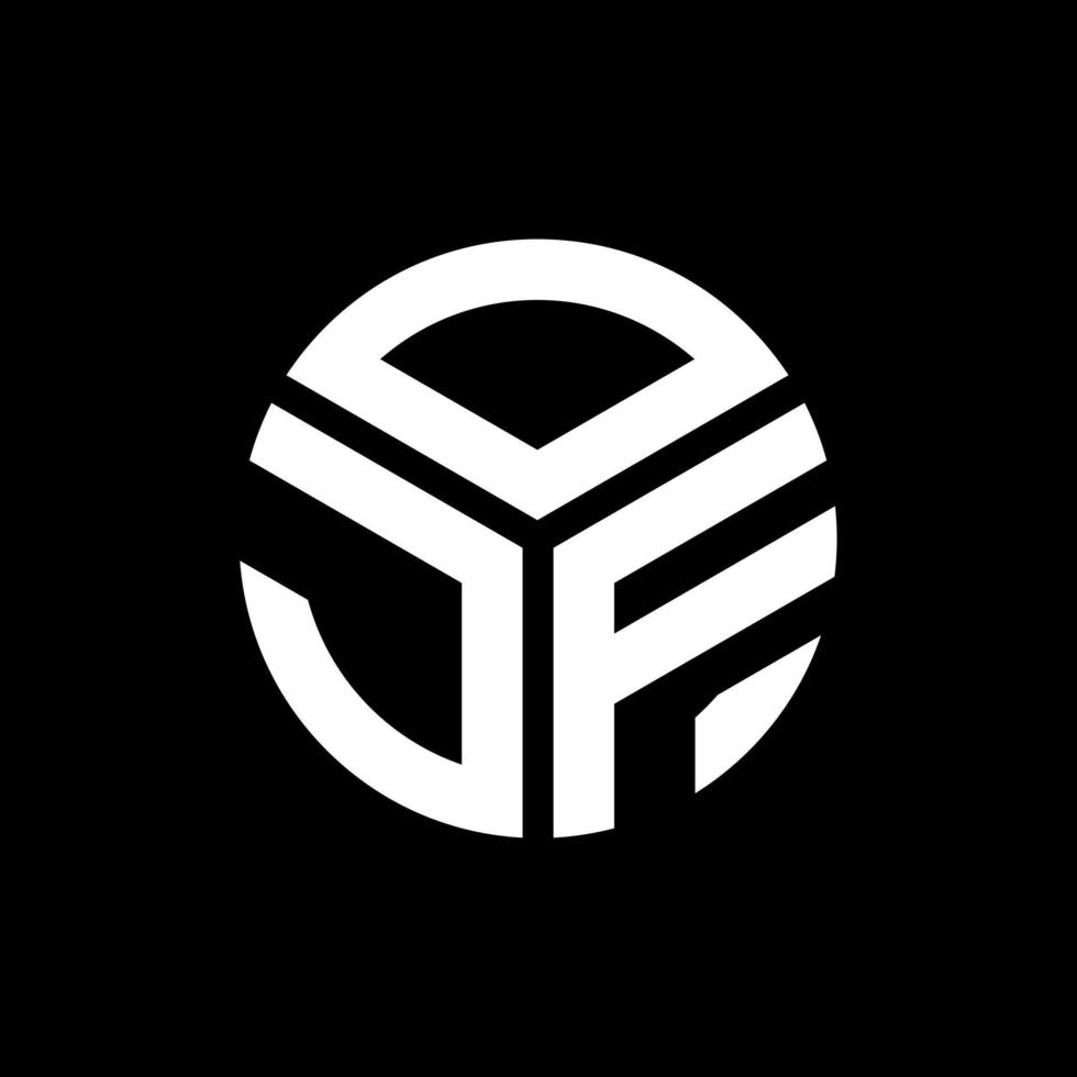 diseño de logotipo de letra ojf sobre fondo negro. concepto de logotipo de letra de iniciales creativas de ojf. diseño de la carta ojf. vector