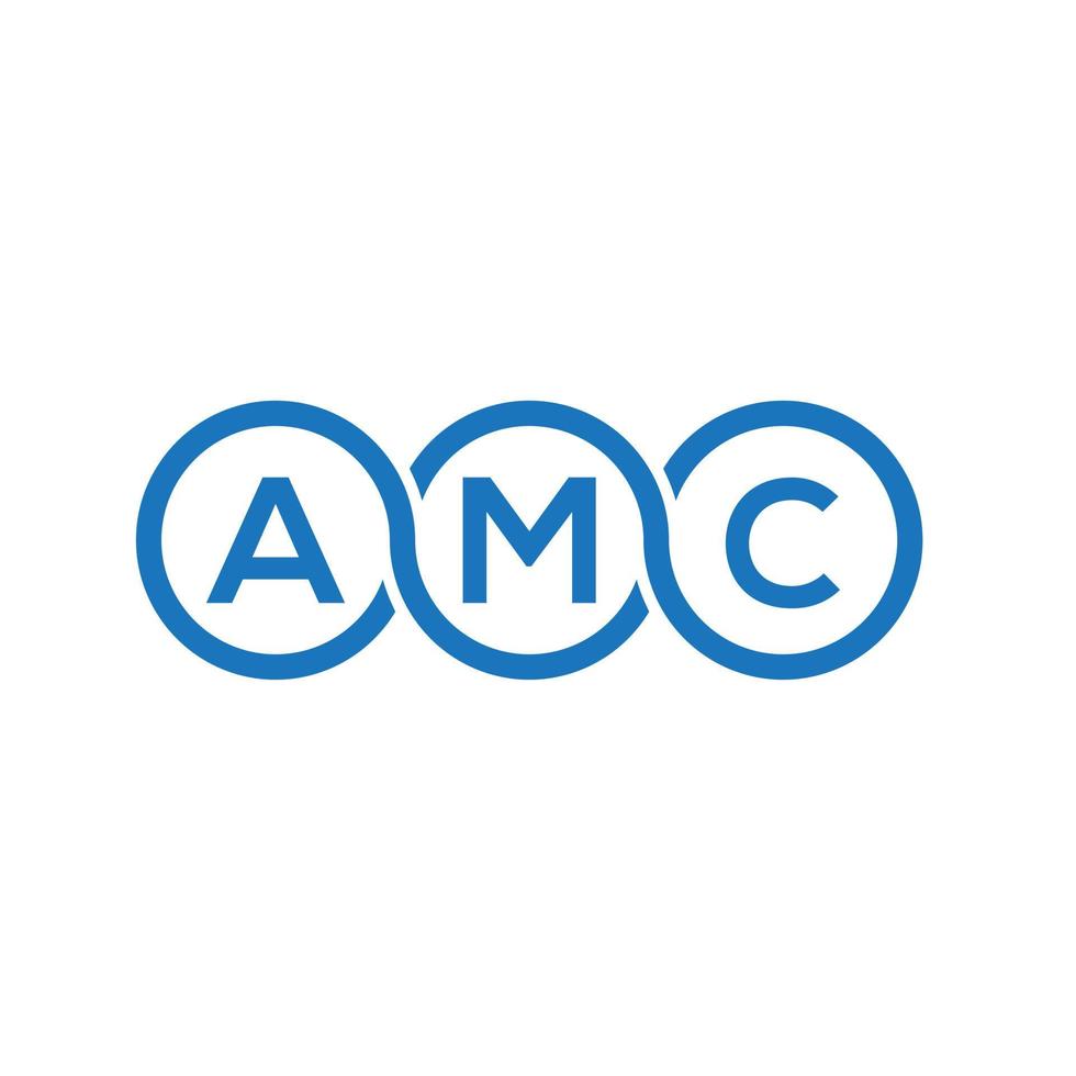 diseño del logotipo de la letra amc sobre fondo blanco. concepto de logotipo de letra de iniciales creativas de amc. diseño de letras amc. vector