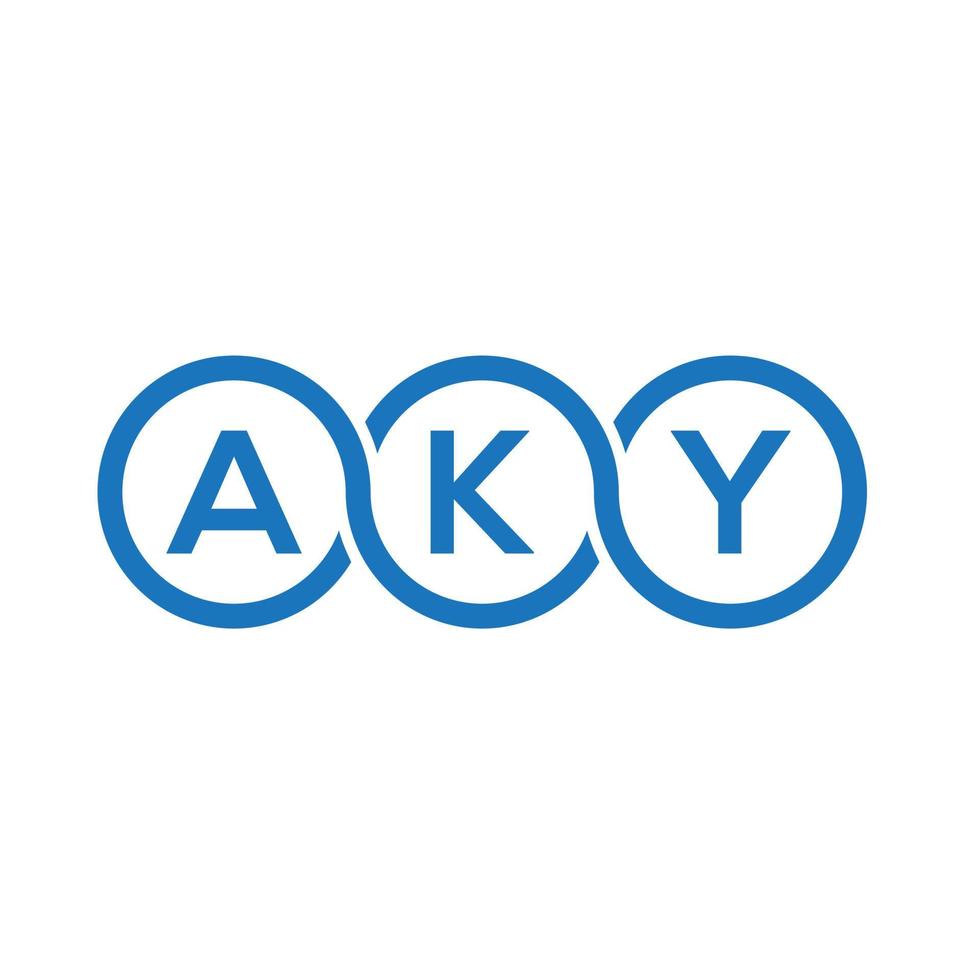 diseño de logotipo de letra aky sobre fondo blanco. concepto de logotipo de letra de iniciales creativas aky. diseño de letras aky. vector