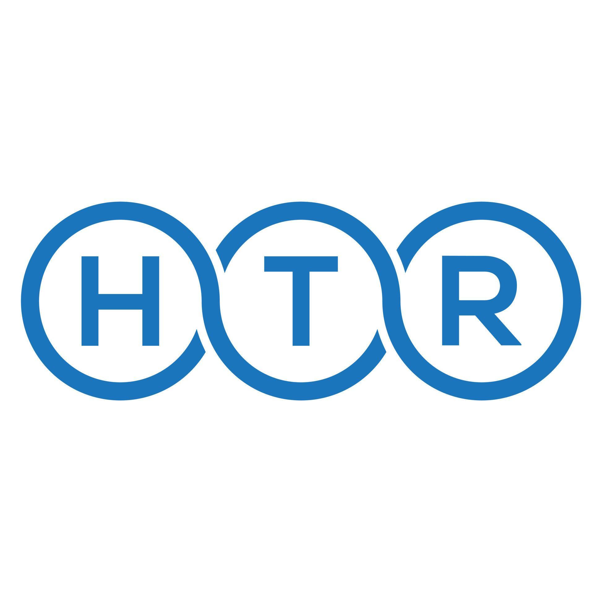 HTR letter logo design on white background HTR creative initials