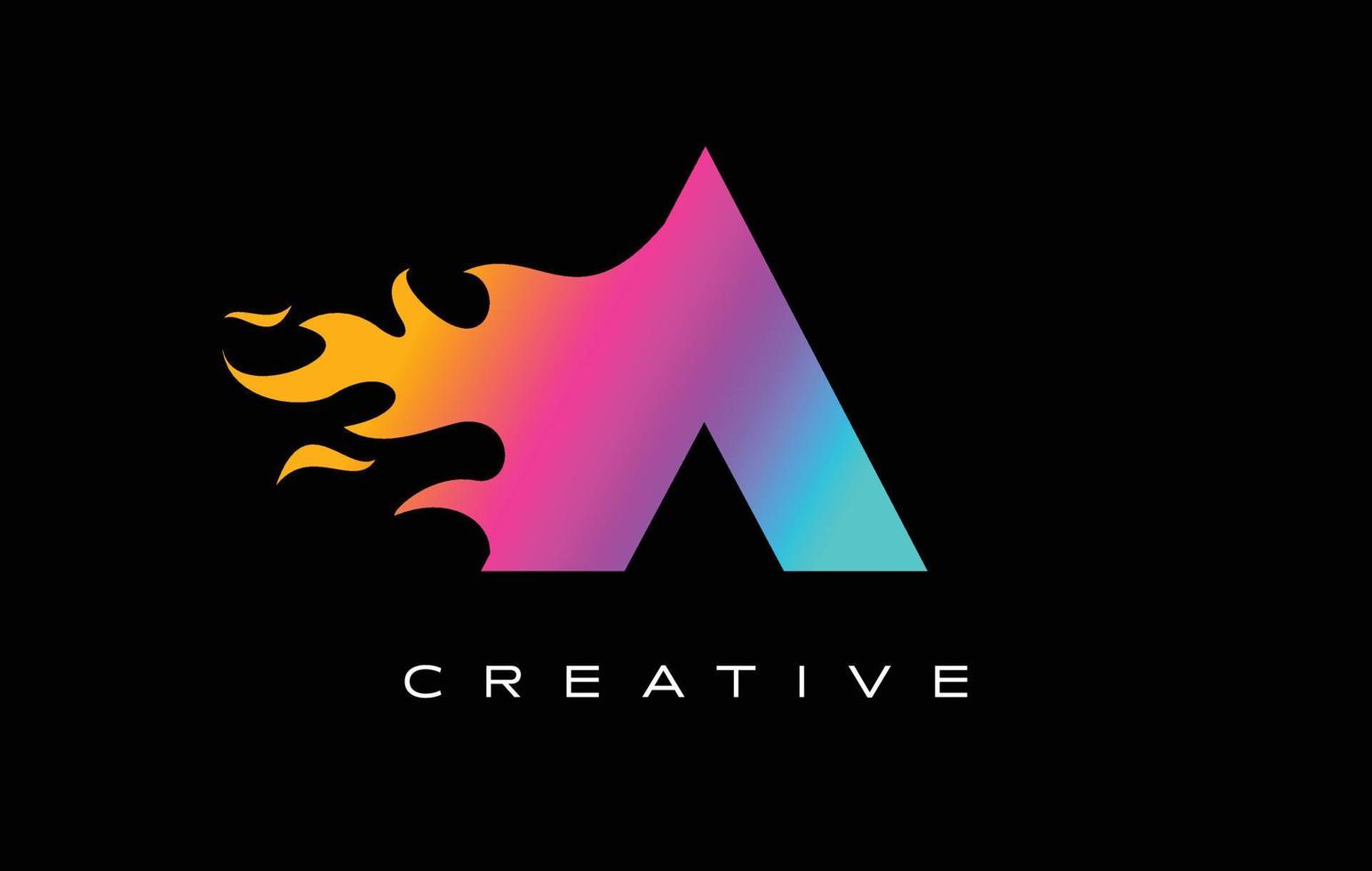 un diseño de logotipo de letra llama. concepto de letras del logotipo de fuego. vector