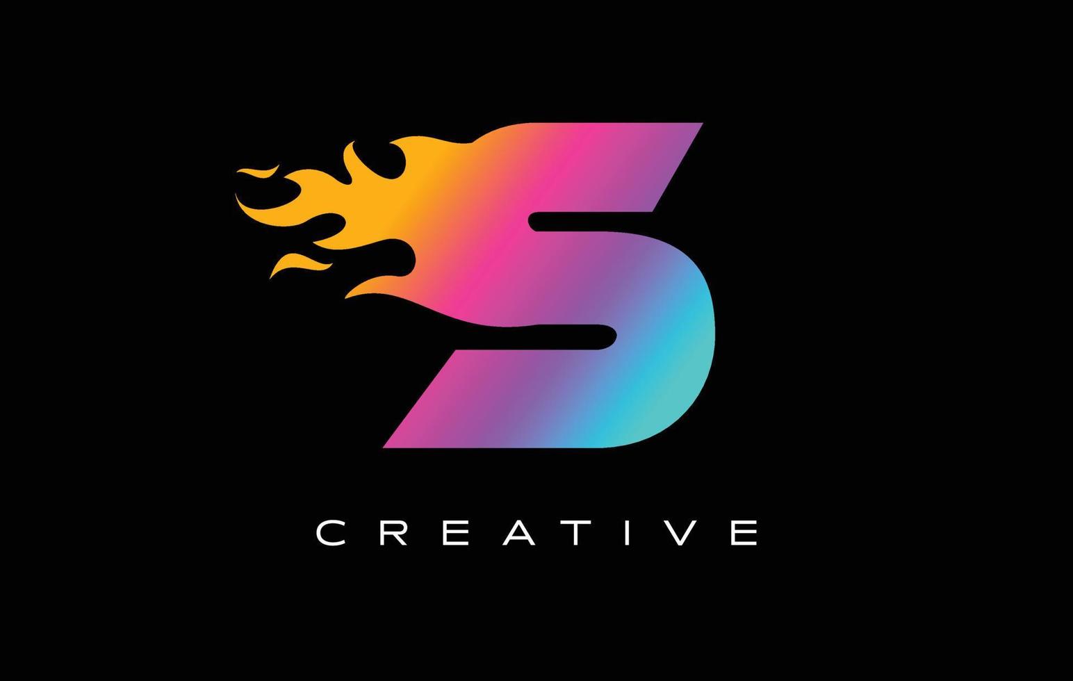 S Letter Flame Logo Design. Fire Logo Lettering Concept. vector