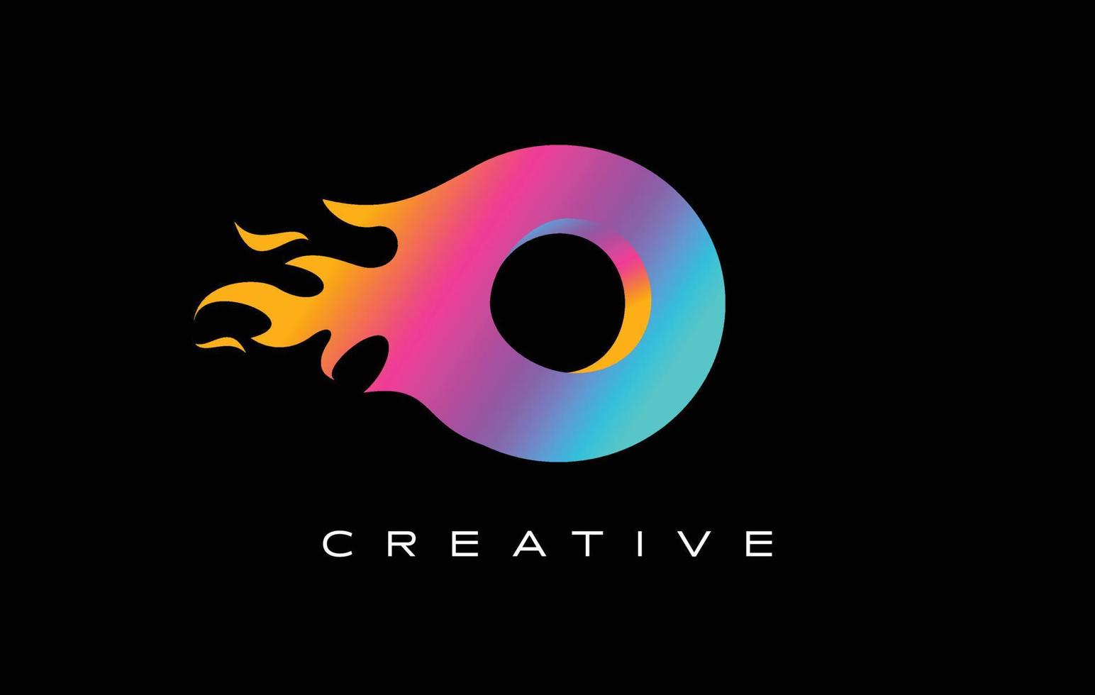O Letter Flame Logo Design. Fire Logo Lettering Concept. vector