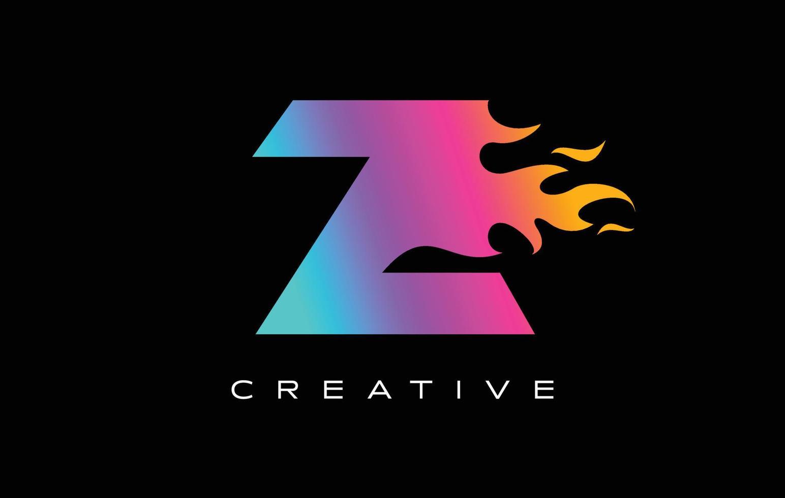 Diseño de logotipo de letra z llama. concepto de letras del logotipo de fuego. vector