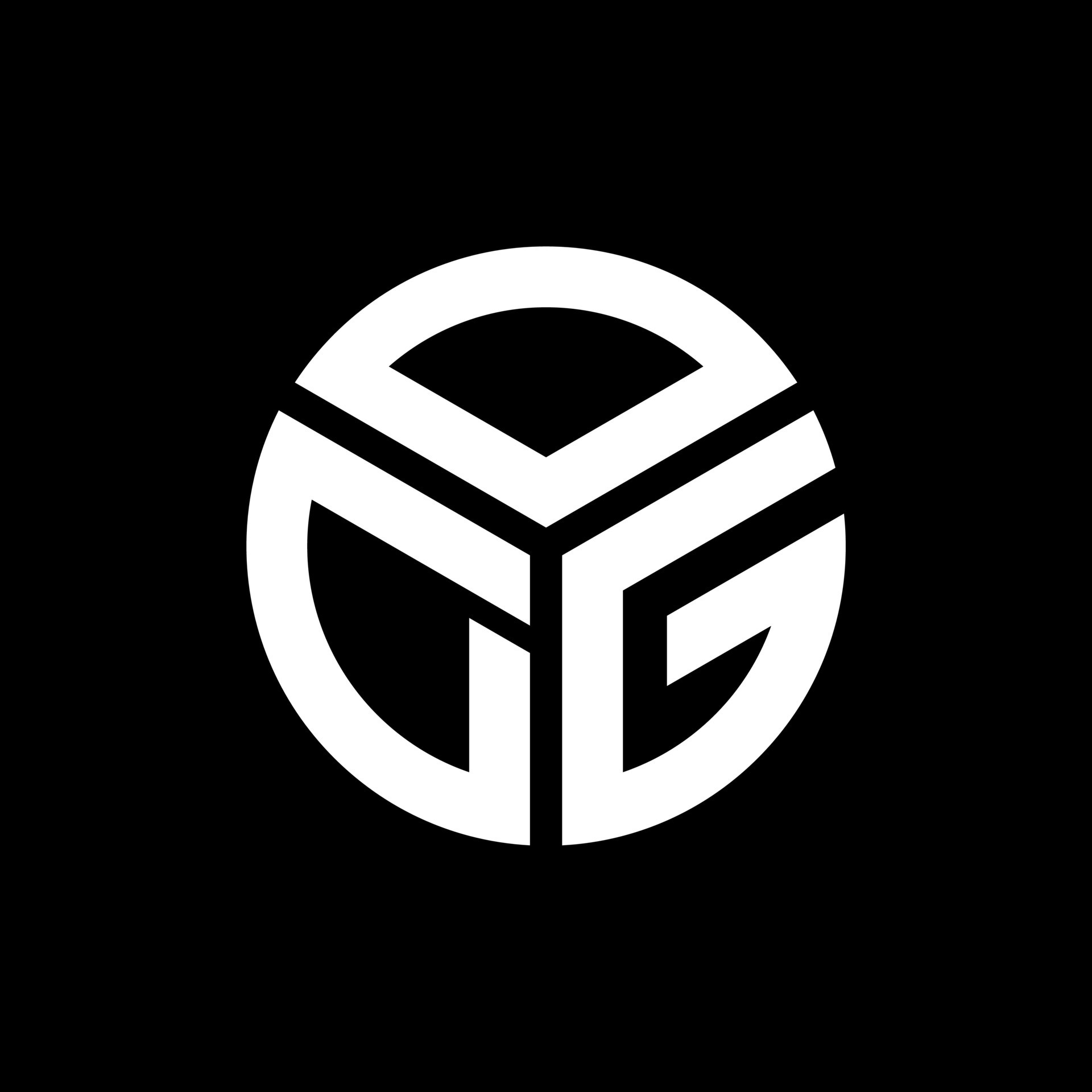 ODG letter logo design on black background. ODG creative initials ...