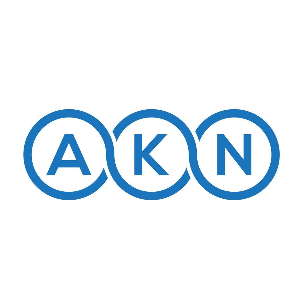 diseño de logotipo de letra akn sobre fondo blanco. concepto de logotipo de letra de iniciales creativas akn. diseño de letras akn. vector