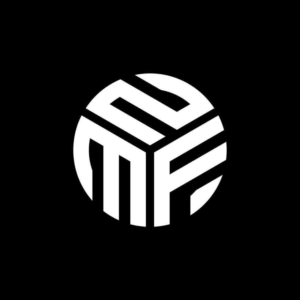 diseño de logotipo de letra nmf sobre fondo negro. concepto de logotipo de letra de iniciales creativas nmf. diseño de letras nmf. vector