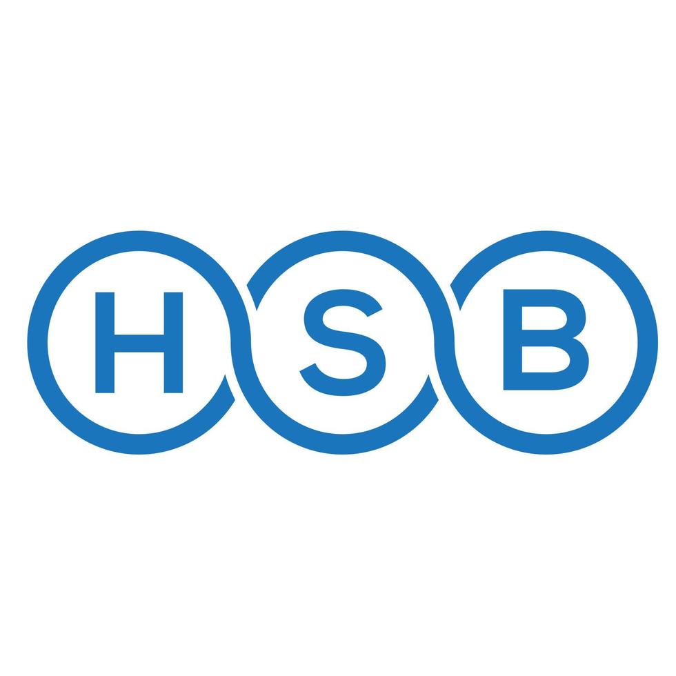 HSB letter logo design on white background. HSB creative initials letter logo concept. HSB letter design. vector