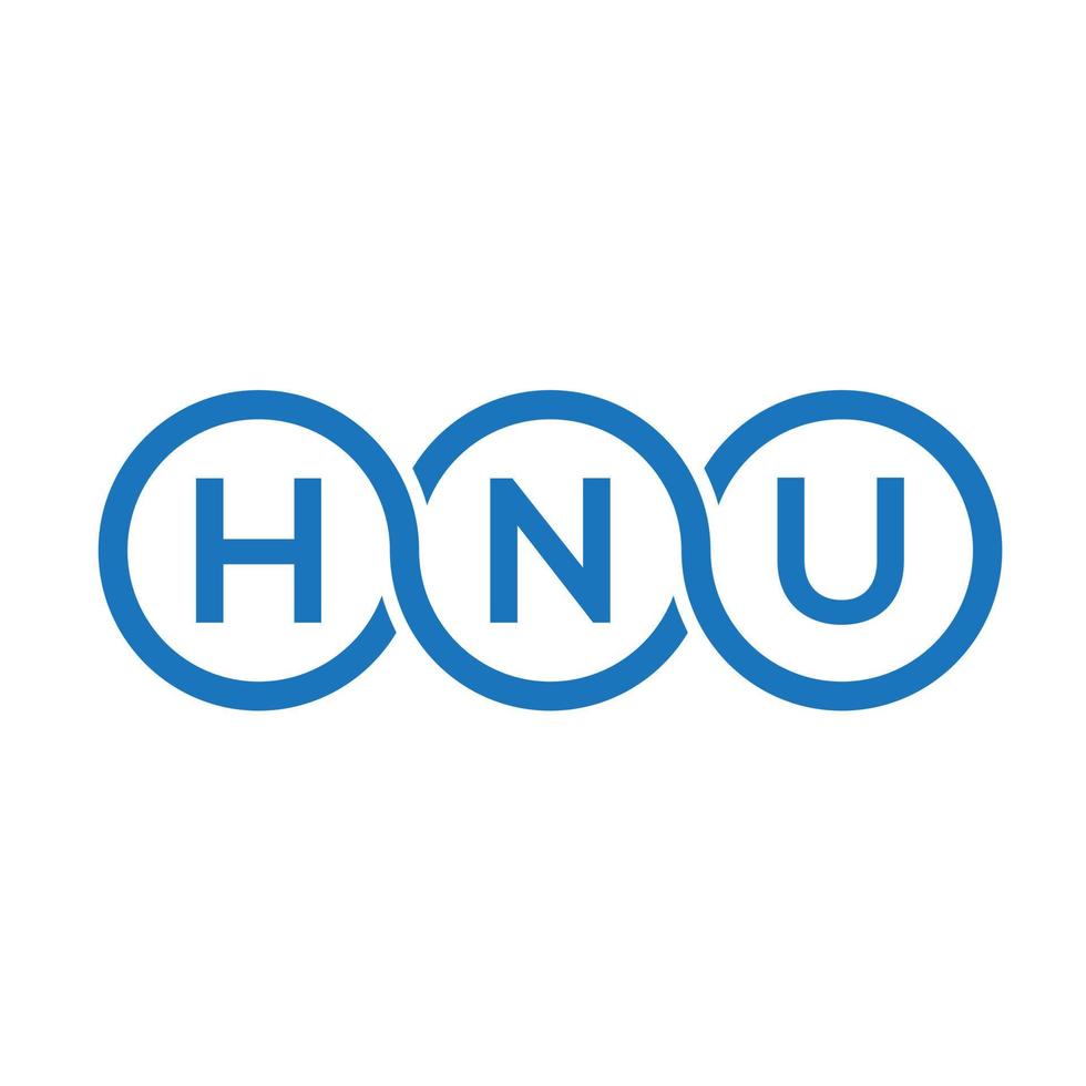 diseño del logotipo de la letra hnu sobre fondo blanco. concepto de logotipo de letra de iniciales creativas hnu. diseño de letras hnu. vector