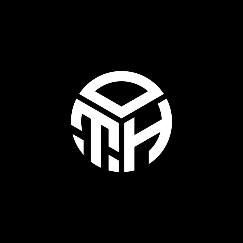 OTH letter logo design on black background. OTH creative initials letter logo concept. OTH letter design. vector