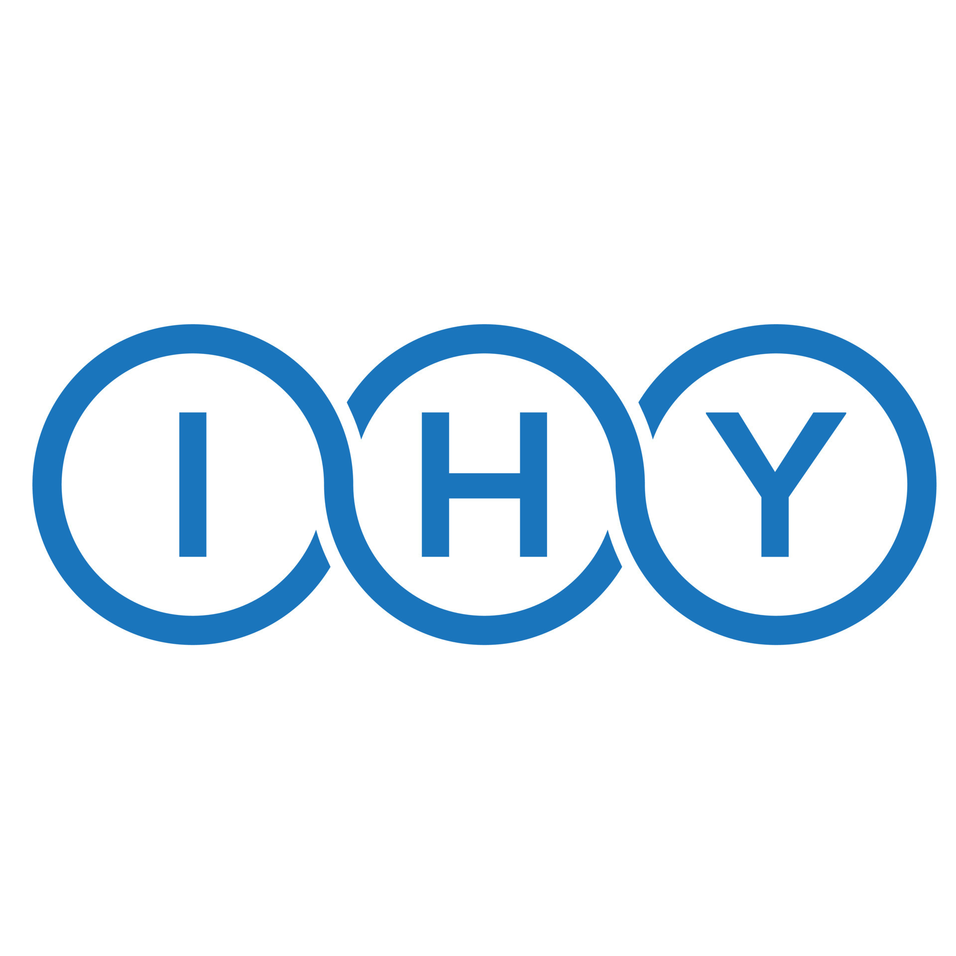 IHY letter logo design on white background. IHY creative initials