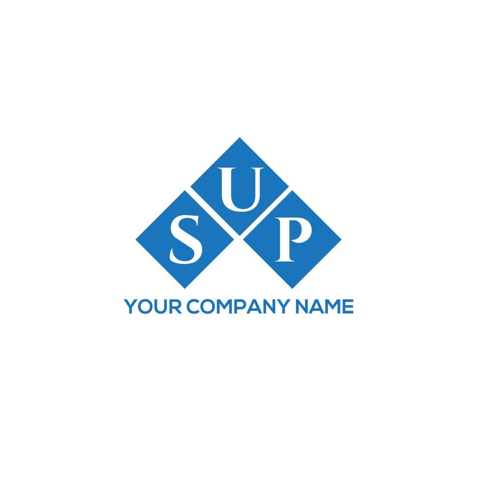 diseño de logotipo de letra sup sobre fondo blanco. sup concepto de logotipo de letra de iniciales creativas. sup diseño de carta. vector