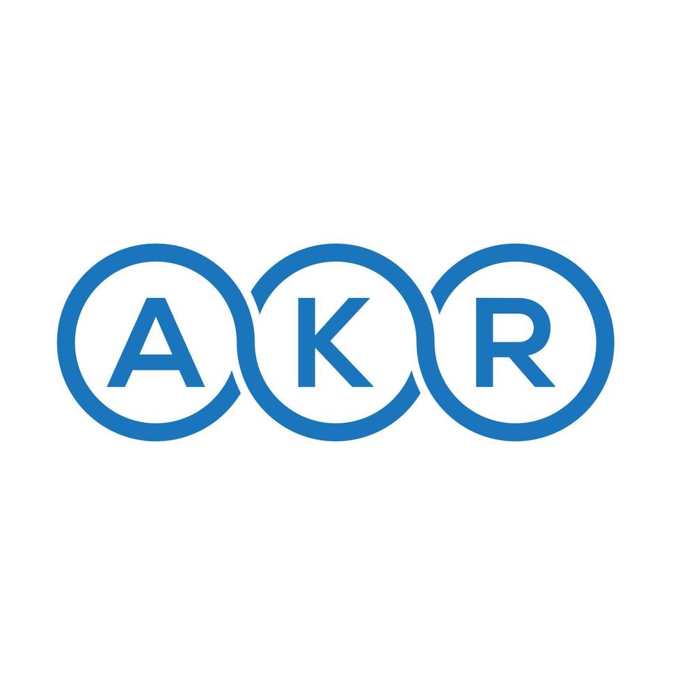 diseño de logotipo de letra akr sobre fondo blanco. concepto de logotipo de letra de iniciales creativas akr. diseño de letras akr. vector