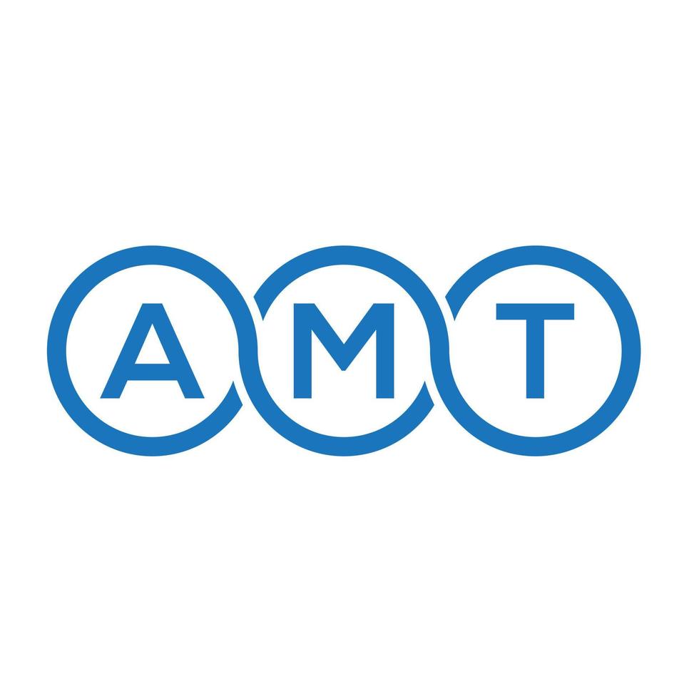 diseño de logotipo de letra amt sobre fondo blanco. concepto de logotipo de letra de iniciales creativas amt. diseño de letra amt. vector