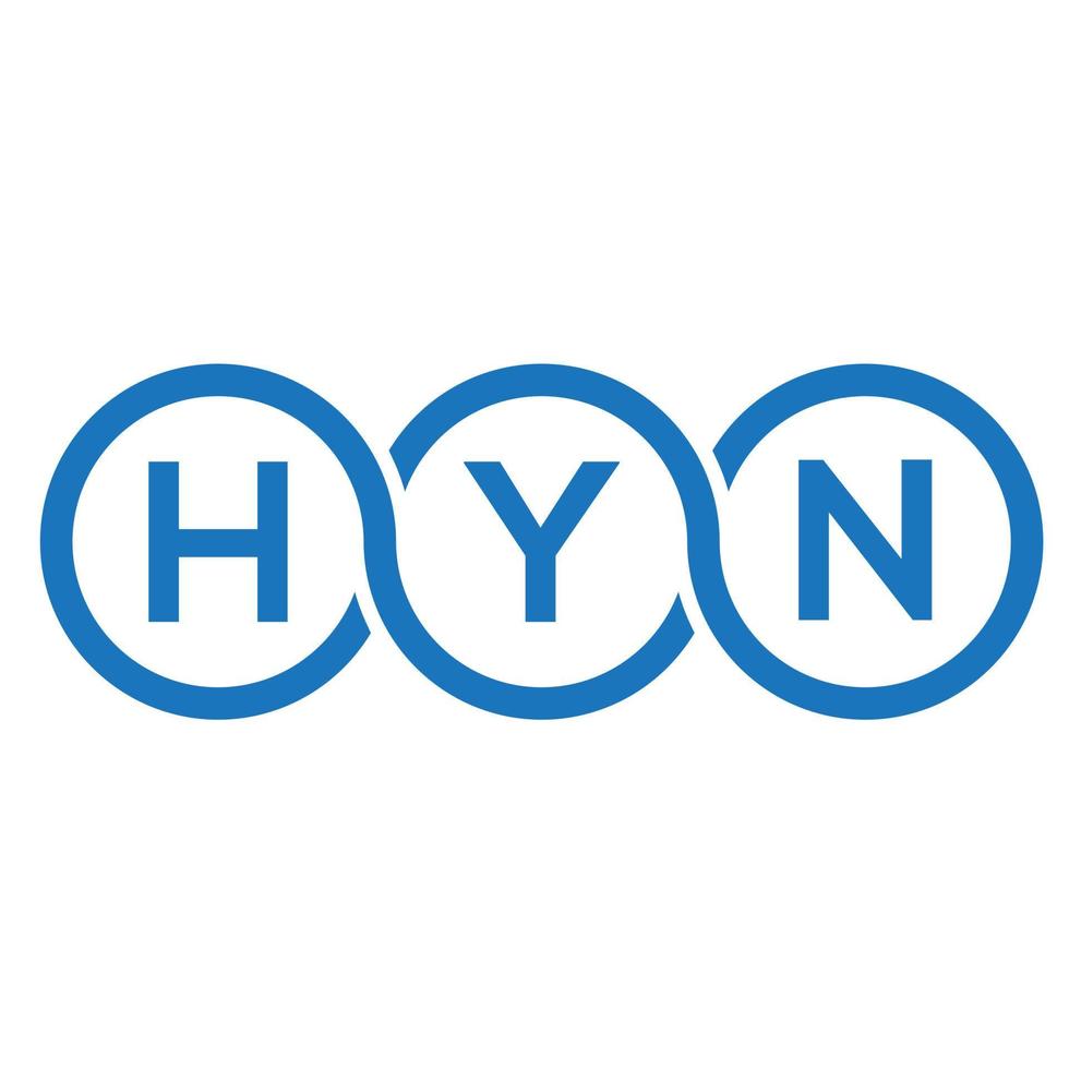 HYN letter logo design on white background. HYN creative initials letter logo concept. HYN letter design. vector