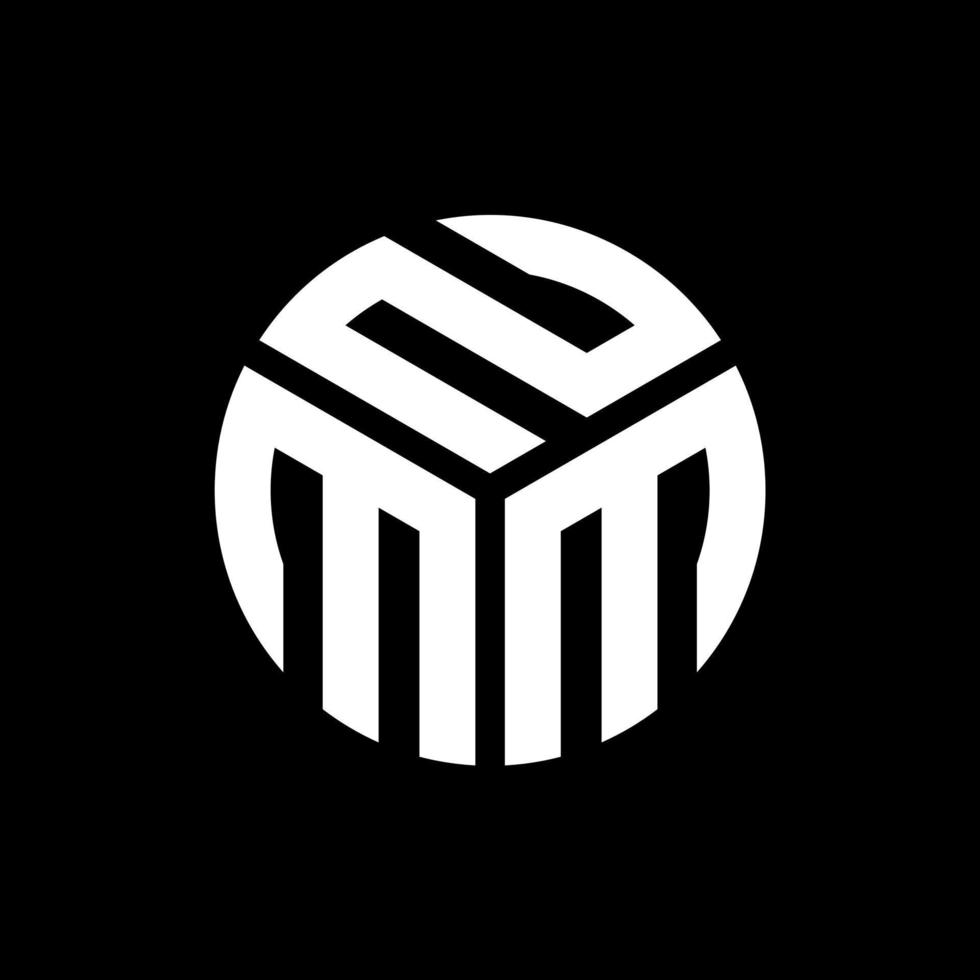 NMM letter logo design on black background. NMM creative initials letter logo concept. NMM letter design. vector