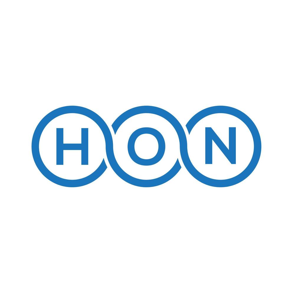 diseño de logotipo de letra hon sobre fondo blanco. concepto de logotipo de letra de iniciales creativas hon. diseño de letras hon. vector