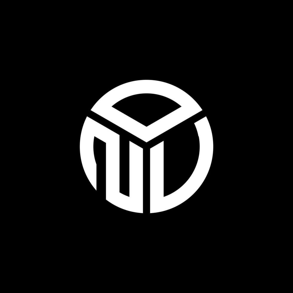 ONU letter logo design on black background. ONU creative initials letter logo concept. ONU letter design. vector