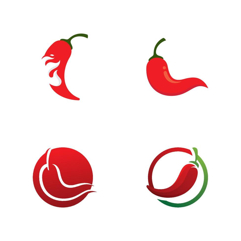 Chili logo vector Spicy food symbol template