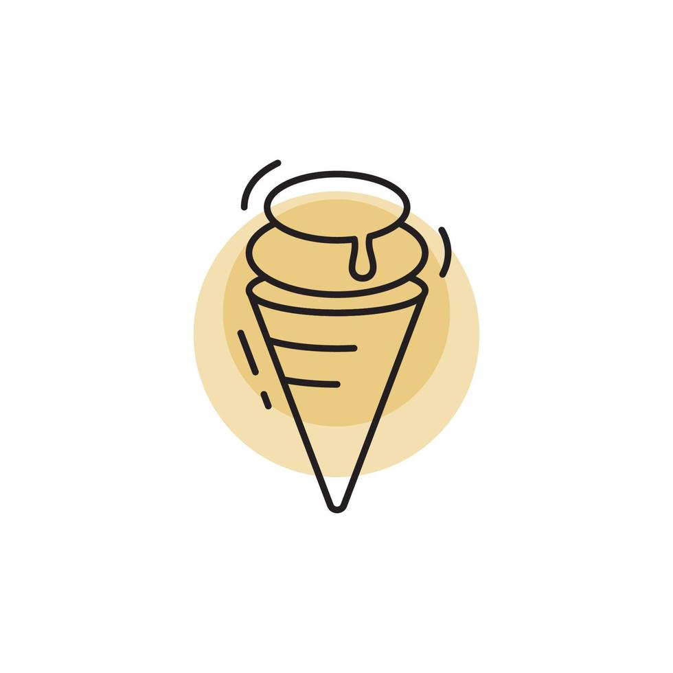 vector de logotipo de helado cupcake de hielo congelado