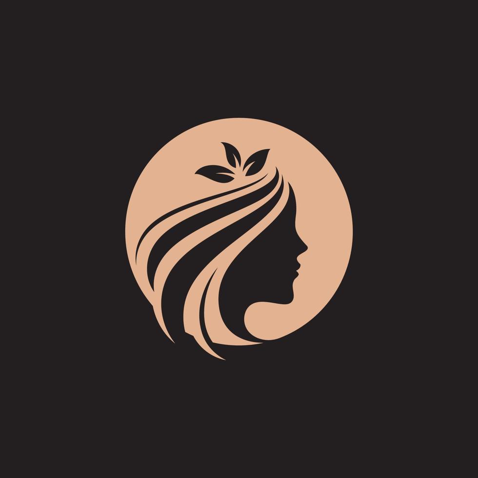 vector de lujo de diseño de logotipo de peluquería de mujer