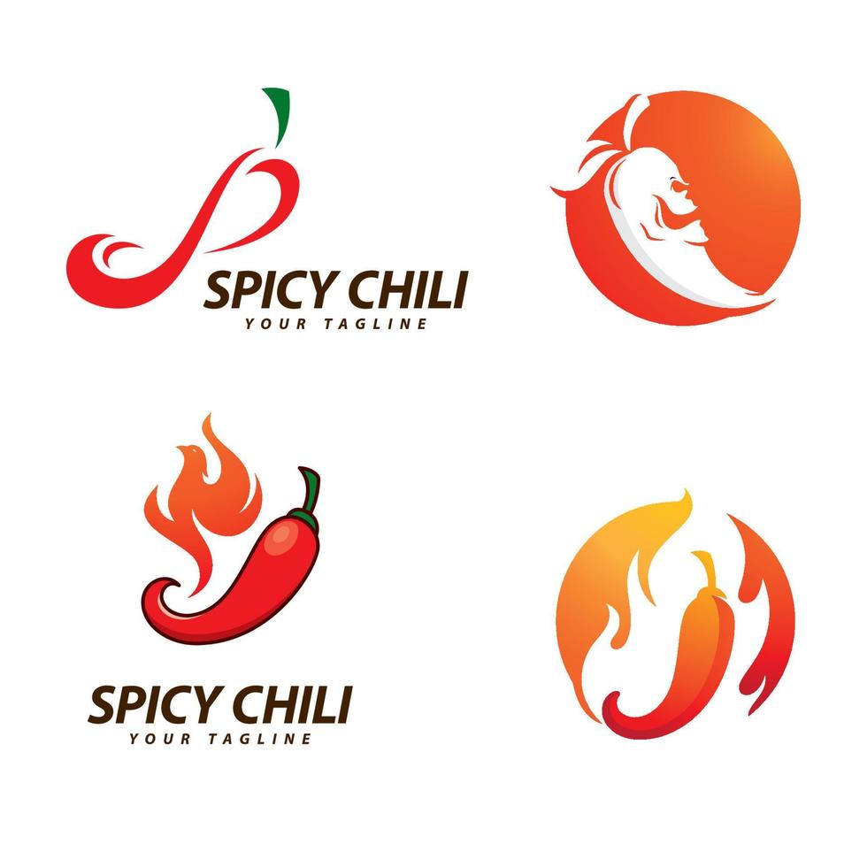 Chili logo vector Spicy food symbol template