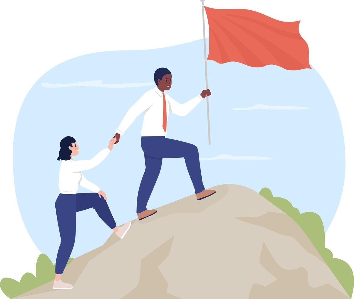 Cultural diversity in corporate leadership 2D vector isolated illustration