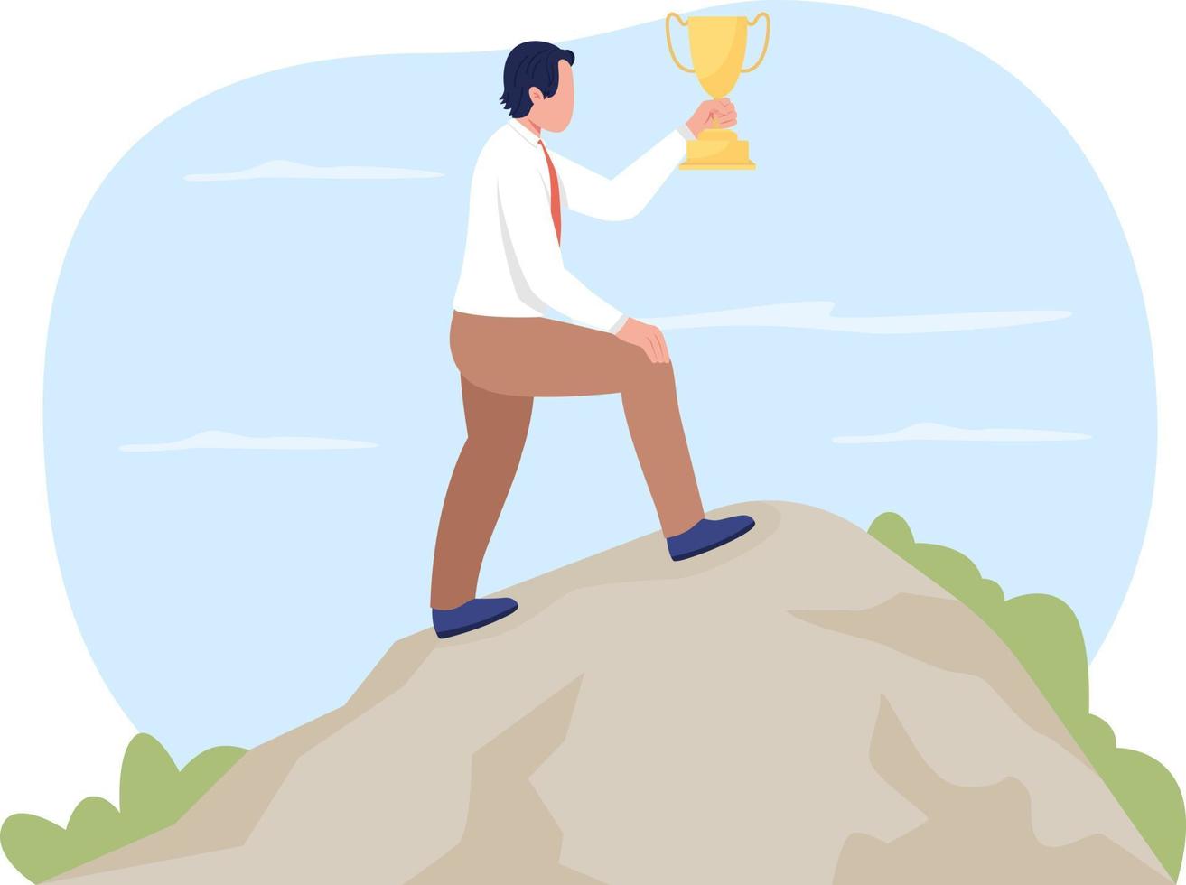 Successful career development 2D vector isolated illustration