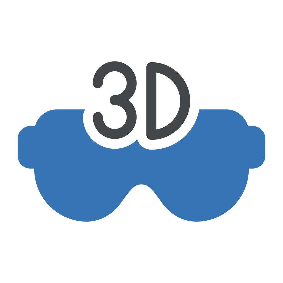Ilustración de vector de gafas 3D en un fondo. Símbolos de calidad premium. Iconos vectoriales para concepto y diseño gráfico.