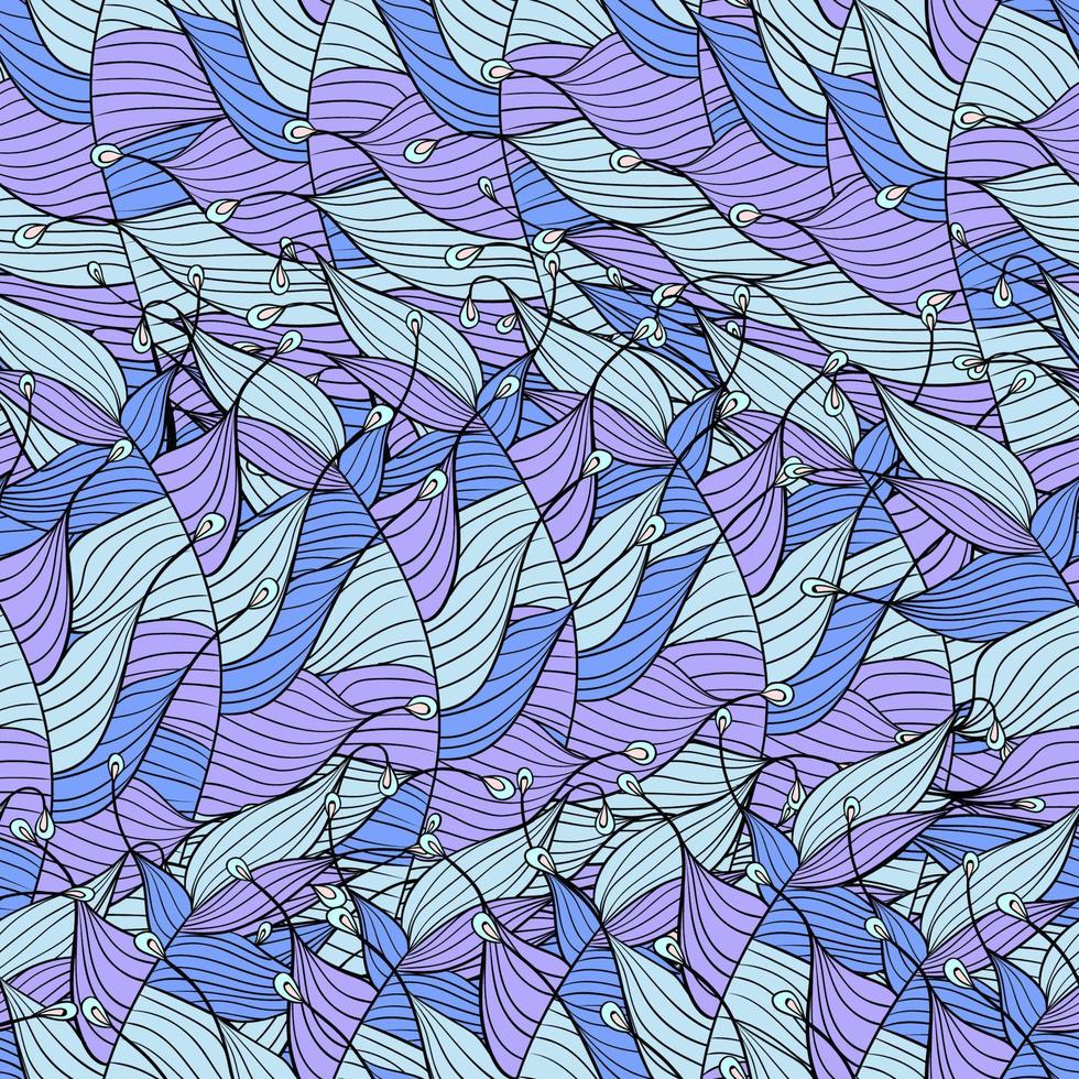 Seamless pattern background with abstract leaves and flower vector