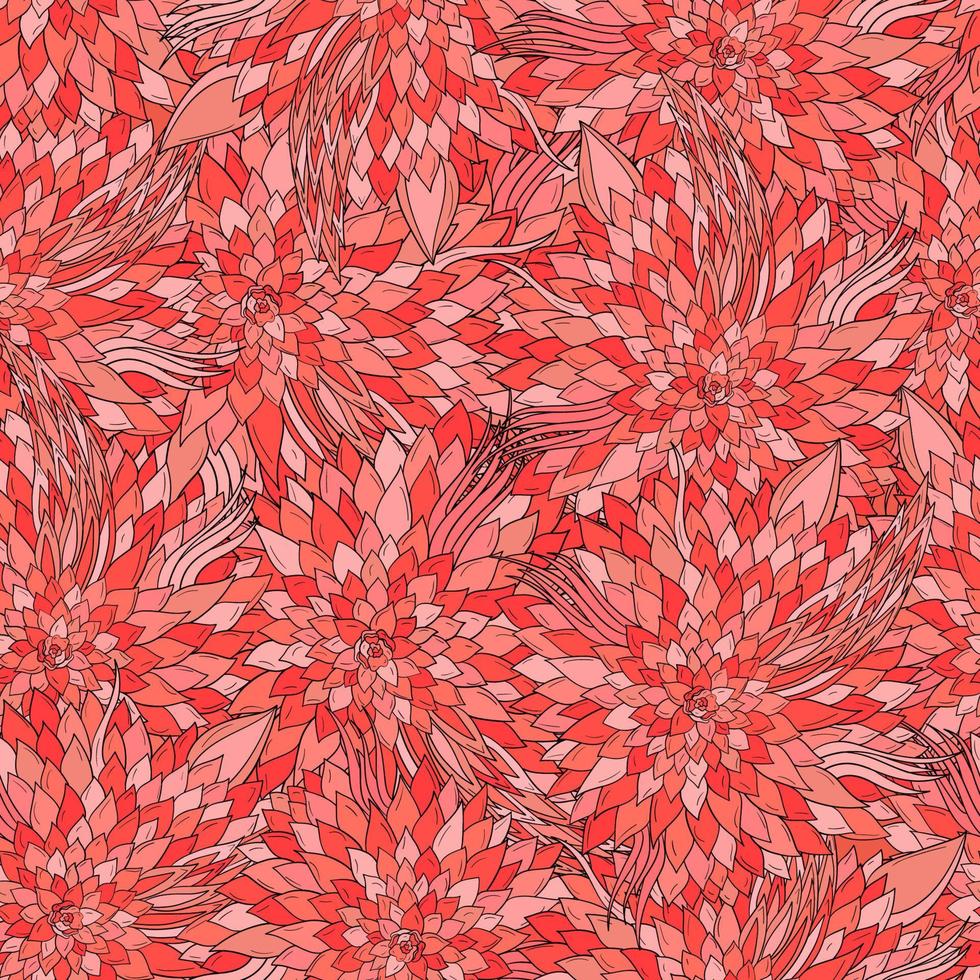 Seamless floral background with abstract patterns of peonies vector