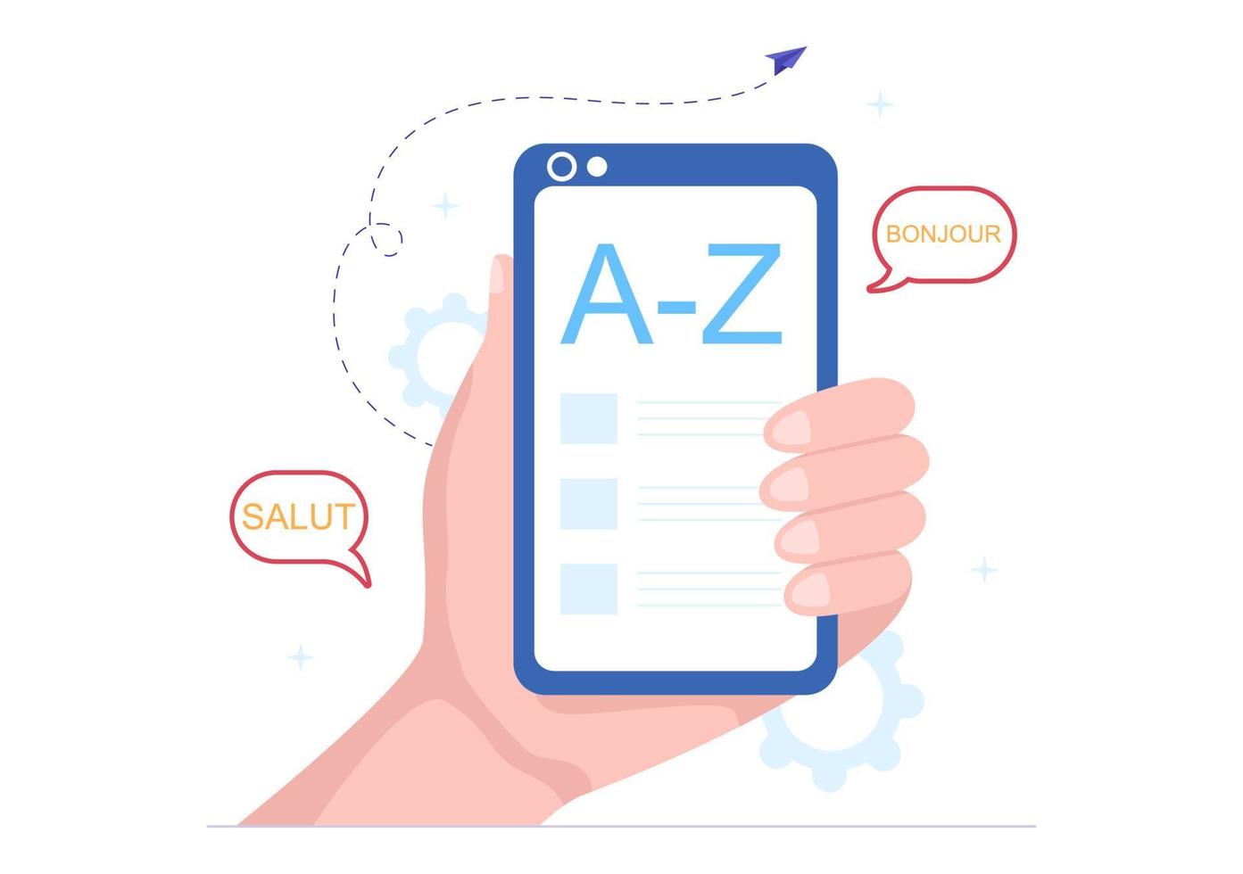 Translator or Translation Language Illustration. Say hello in Different Countries and Multilingual International Communication Cartoon Design vector