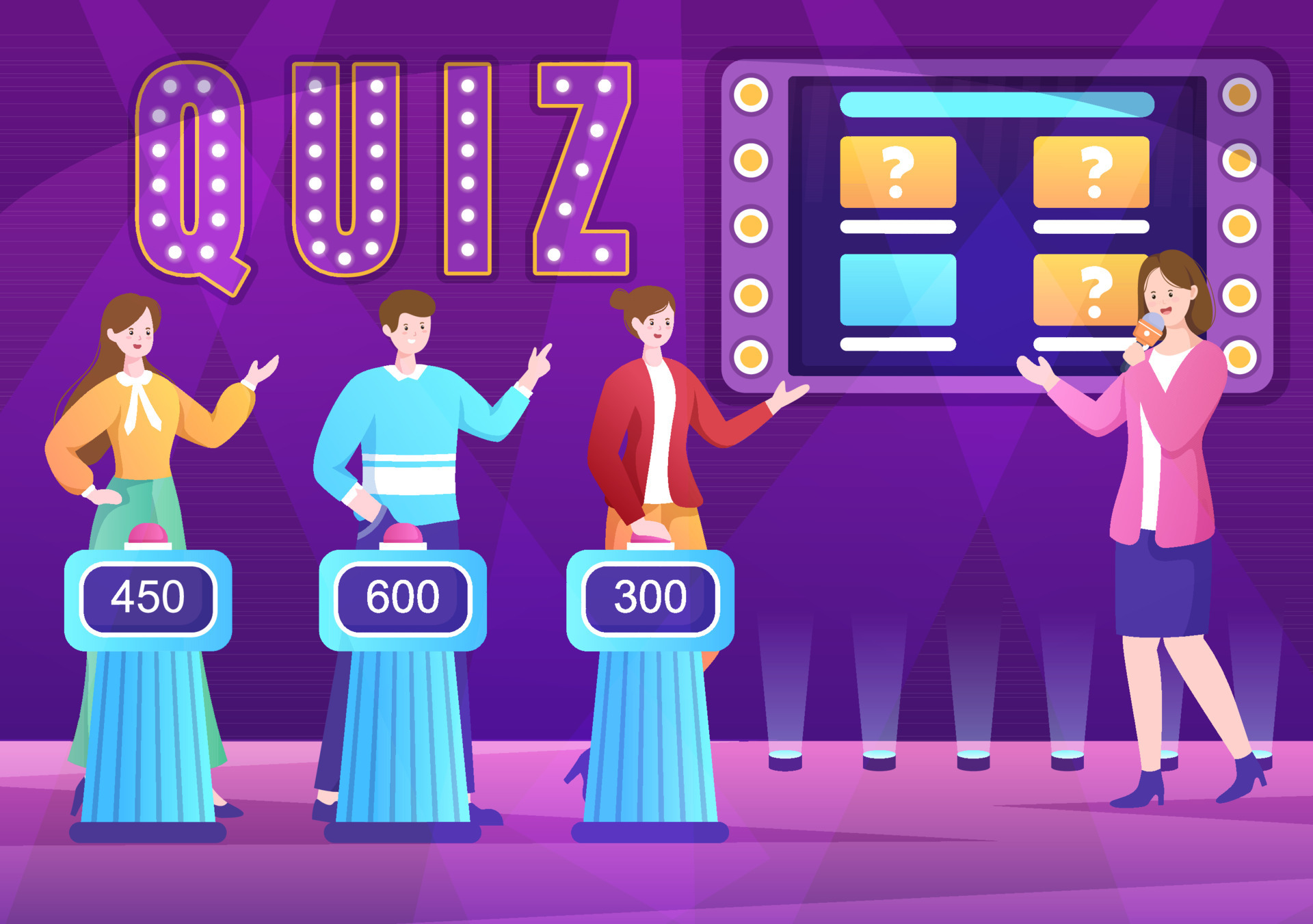 Студия Quiz show. Quiz show картинки.