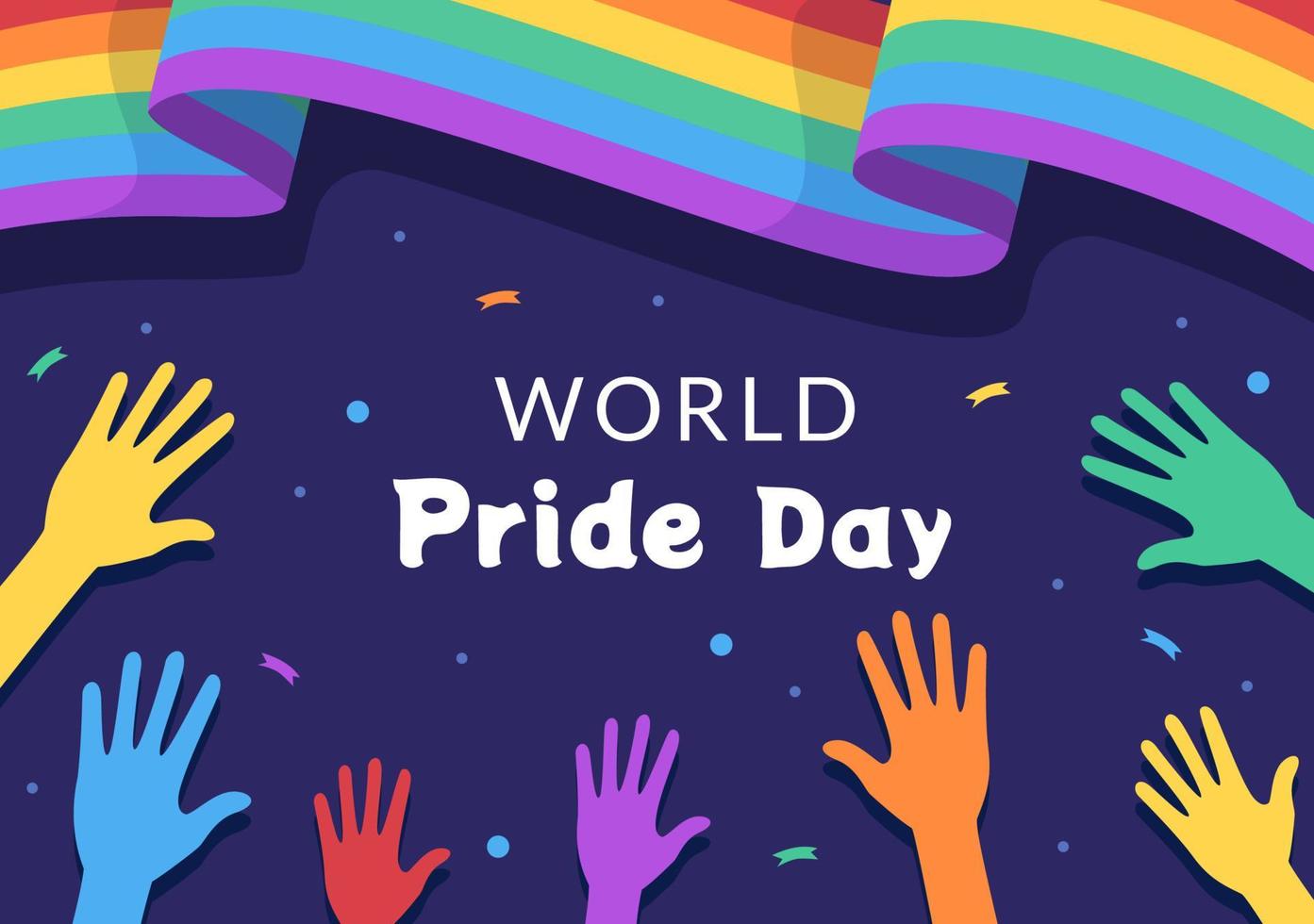 Happy Pride Month Day with LGBT Rainbow and Transgender Flag to Parade Against Violence, Discrimination, Equality or Homosexuality in Cartoon Illustration vector