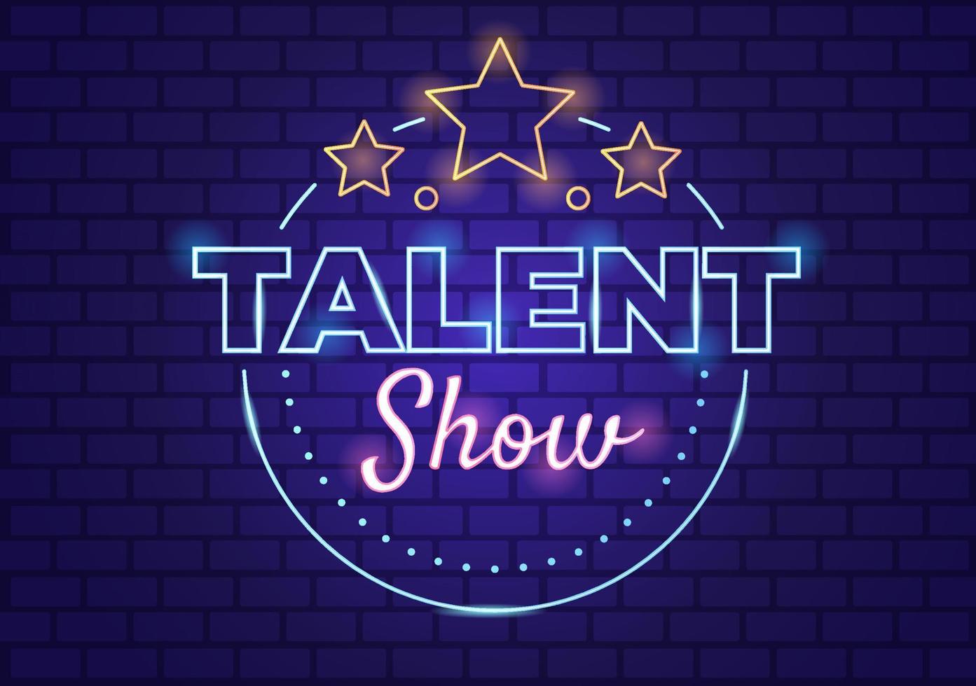 Talent Show with Contestants Displaying their Skill on Stage or Podium in Front of Judges Judging them in Cartoon Illustration vector