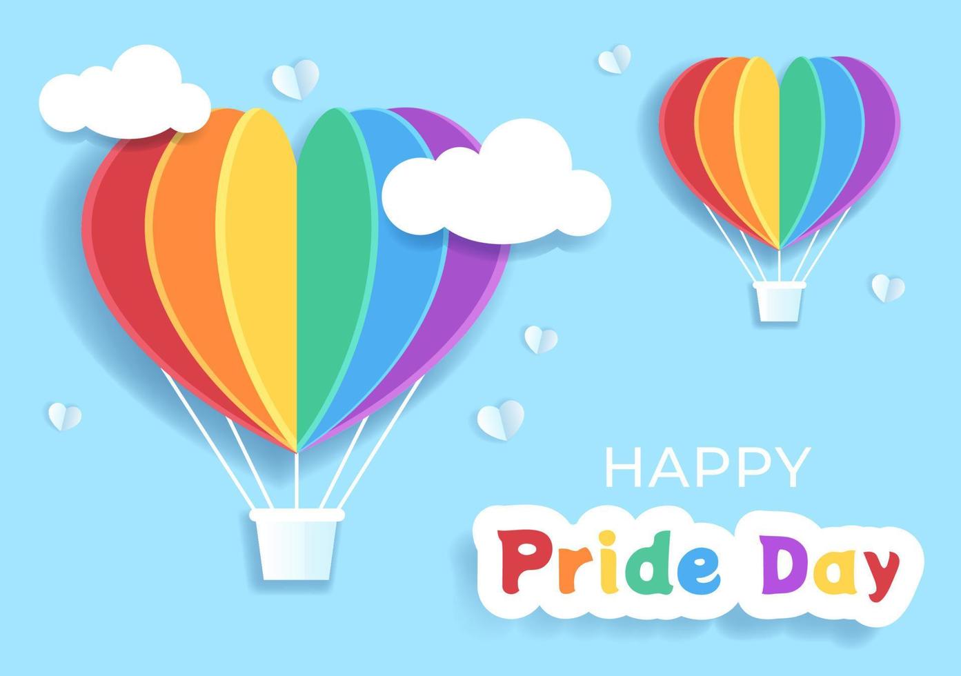 feliz día del mes del orgullo con el arco iris lgbt y la bandera transgénero para desfilar contra la violencia, la discriminación, la igualdad o la homosexualidad en la ilustración de dibujos animados vector